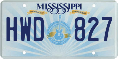 MS license plate HWD827