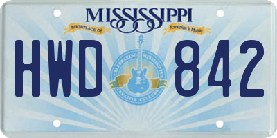 MS license plate HWD842