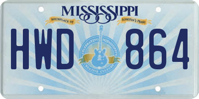 MS license plate HWD864