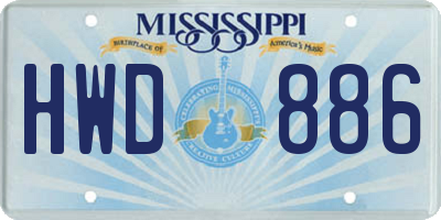 MS license plate HWD886