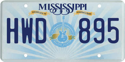 MS license plate HWD895