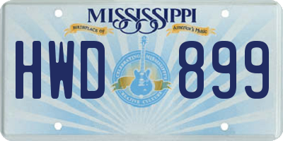 MS license plate HWD899