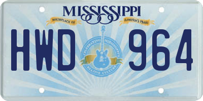 MS license plate HWD964