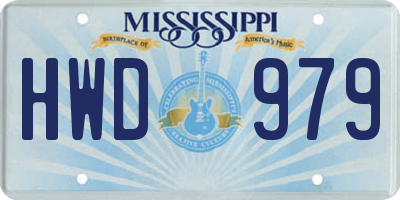 MS license plate HWD979