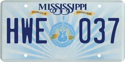 MS license plate HWE037