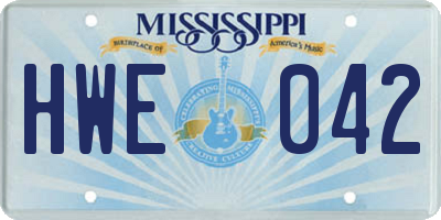 MS license plate HWE042