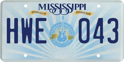 MS license plate HWE043