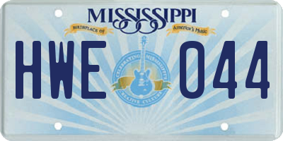 MS license plate HWE044