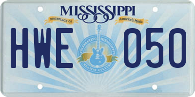 MS license plate HWE050