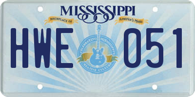MS license plate HWE051