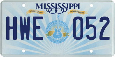 MS license plate HWE052