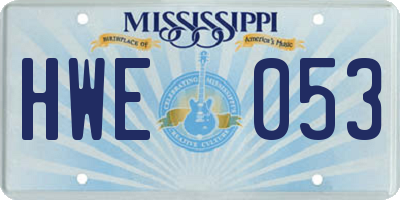 MS license plate HWE053