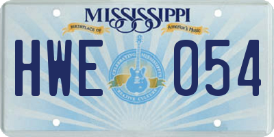MS license plate HWE054