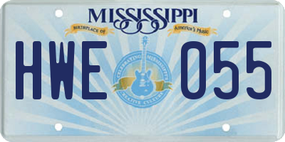 MS license plate HWE055