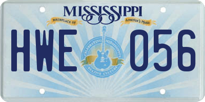 MS license plate HWE056