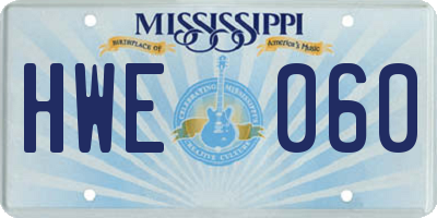 MS license plate HWE060
