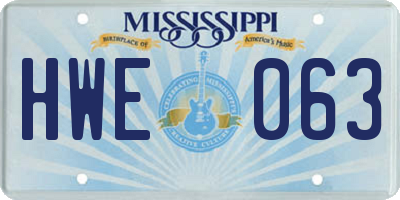 MS license plate HWE063
