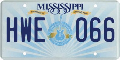 MS license plate HWE066