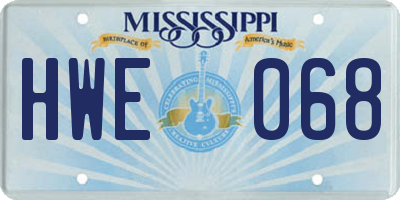 MS license plate HWE068