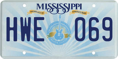 MS license plate HWE069