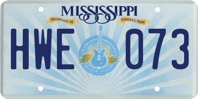 MS license plate HWE073
