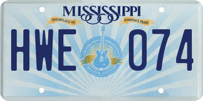 MS license plate HWE074