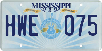 MS license plate HWE075