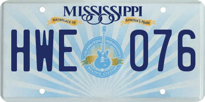 MS license plate HWE076