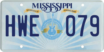 MS license plate HWE079