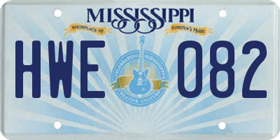 MS license plate HWE082