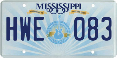 MS license plate HWE083