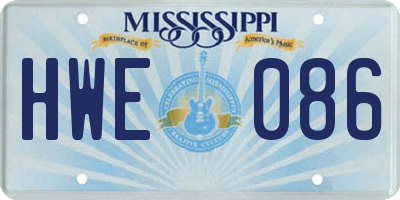 MS license plate HWE086
