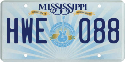 MS license plate HWE088
