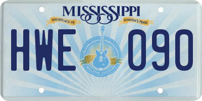 MS license plate HWE090