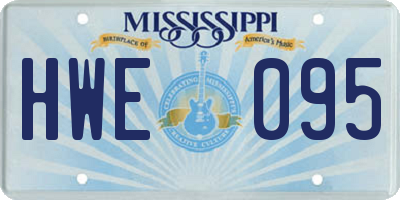 MS license plate HWE095