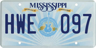 MS license plate HWE097
