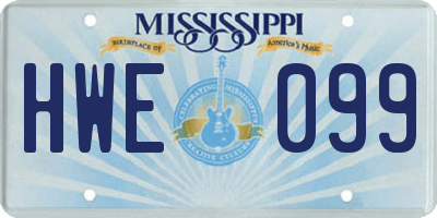 MS license plate HWE099