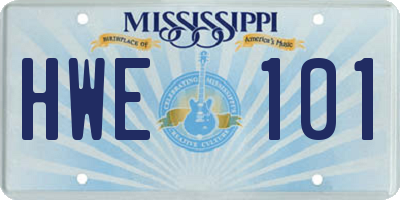 MS license plate HWE101