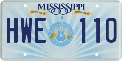 MS license plate HWE110