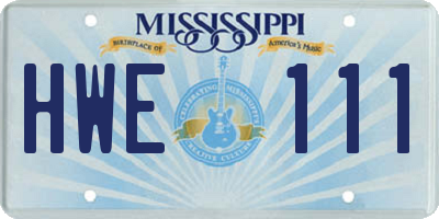 MS license plate HWE111