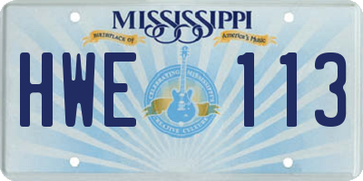 MS license plate HWE113