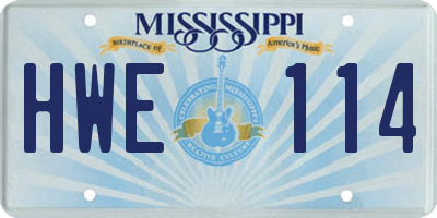MS license plate HWE114