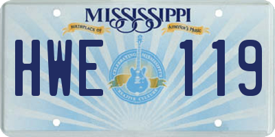 MS license plate HWE119