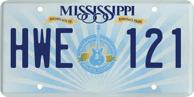 MS license plate HWE121