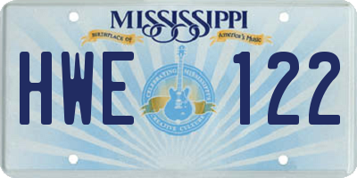 MS license plate HWE122