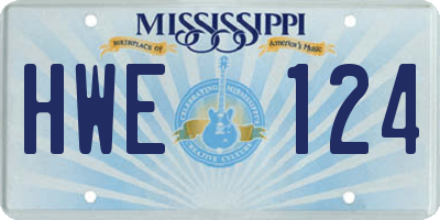 MS license plate HWE124