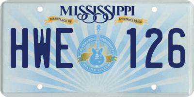 MS license plate HWE126
