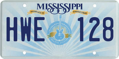 MS license plate HWE128