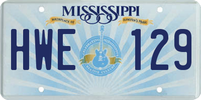 MS license plate HWE129