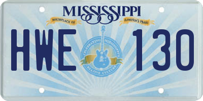 MS license plate HWE130